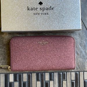 Kate Spade shimmy glitter boxed large continental wallet